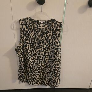 Maurices Black and Cream Leopard Print Blouse
